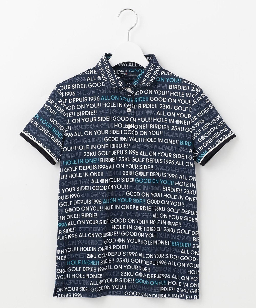 23区GOLF 【WOMEN】【吸水速乾/UVケア】ロゴプリント カノコ 半そで ポロシャツ 