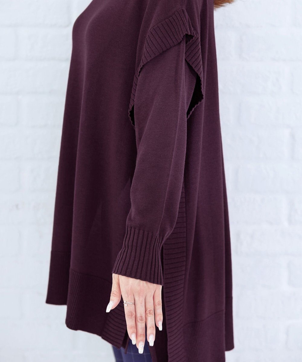 Tiaclasse 【洗える】重ね着風大人ニットチュニック 