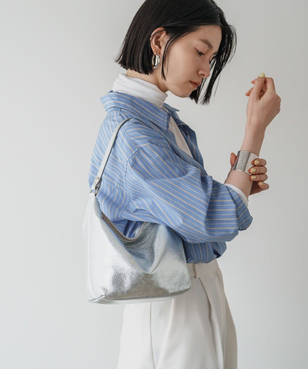 russet ソフトレザーシンプルショルダーバッグ【silver】(CE-1462) 