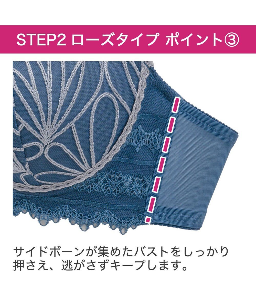 BRADELIS New York 【BRADELIS New York / 育乳補整ブラ・STEP2 寄せる】ローズステップ2ブラ24S1 脇高設計でスッキリ補正 