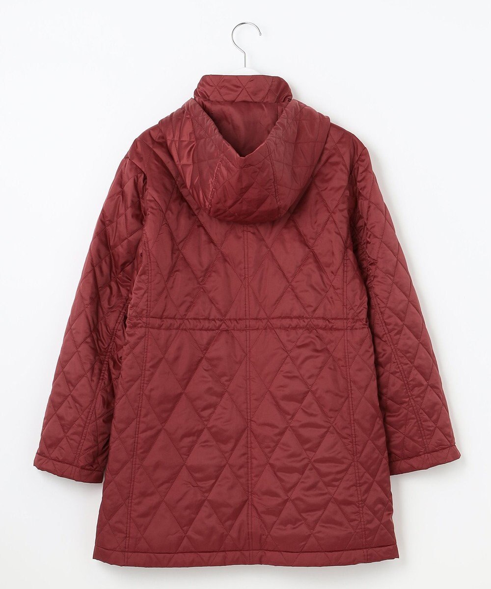 自由区 L 【洗える】ブライトキルト フード付きコート 