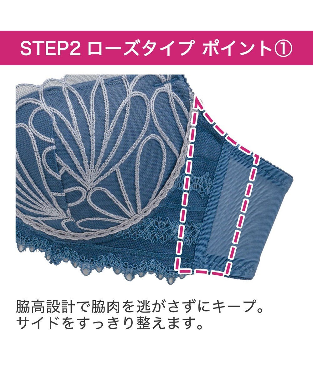 BRADELIS New York 【BRADELIS New York / 育乳補整ブラ・STEP2 寄せる】ローズステップ2ブラ24S1 脇高設計でスッキリ補正 