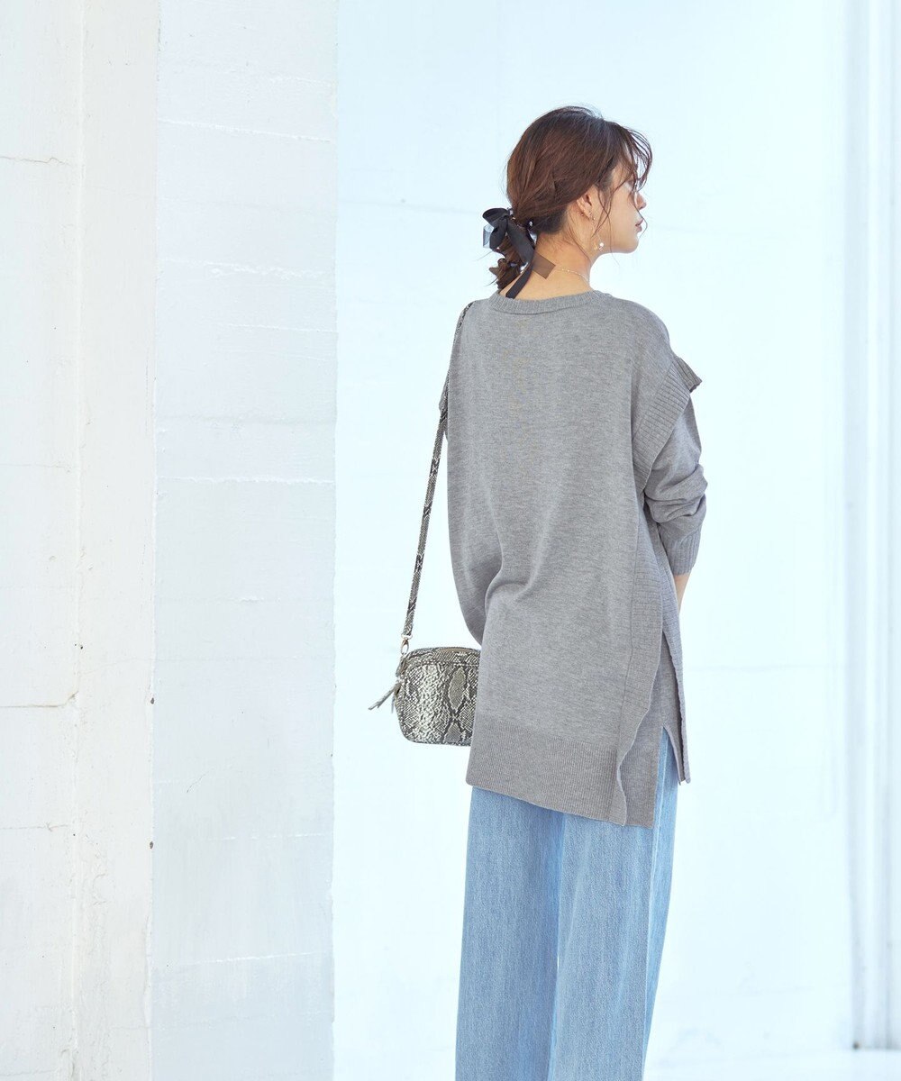 Tiaclasse 【洗える】重ね着風大人ニットチュニック 