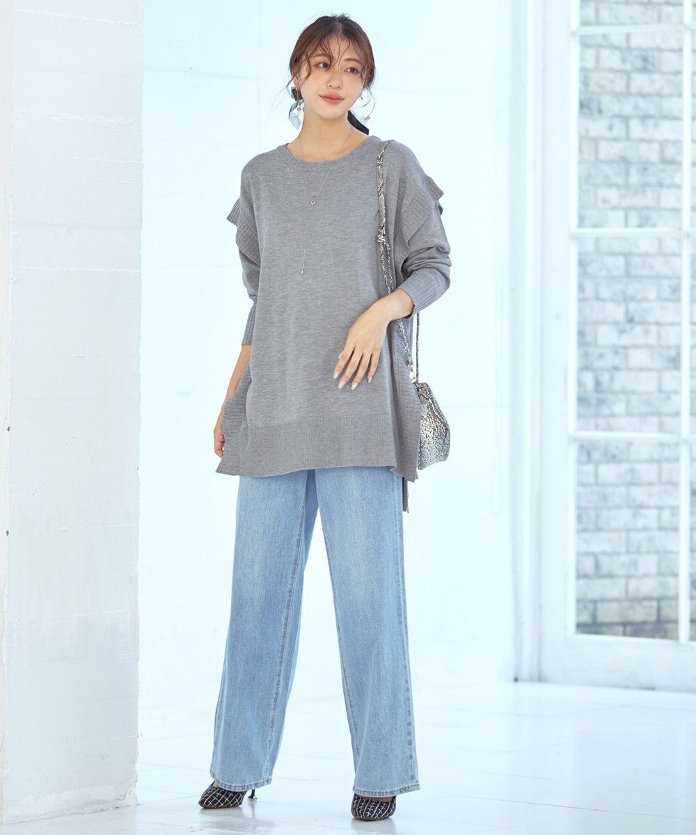 Tiaclasse 【洗える】重ね着風大人ニットチュニック 