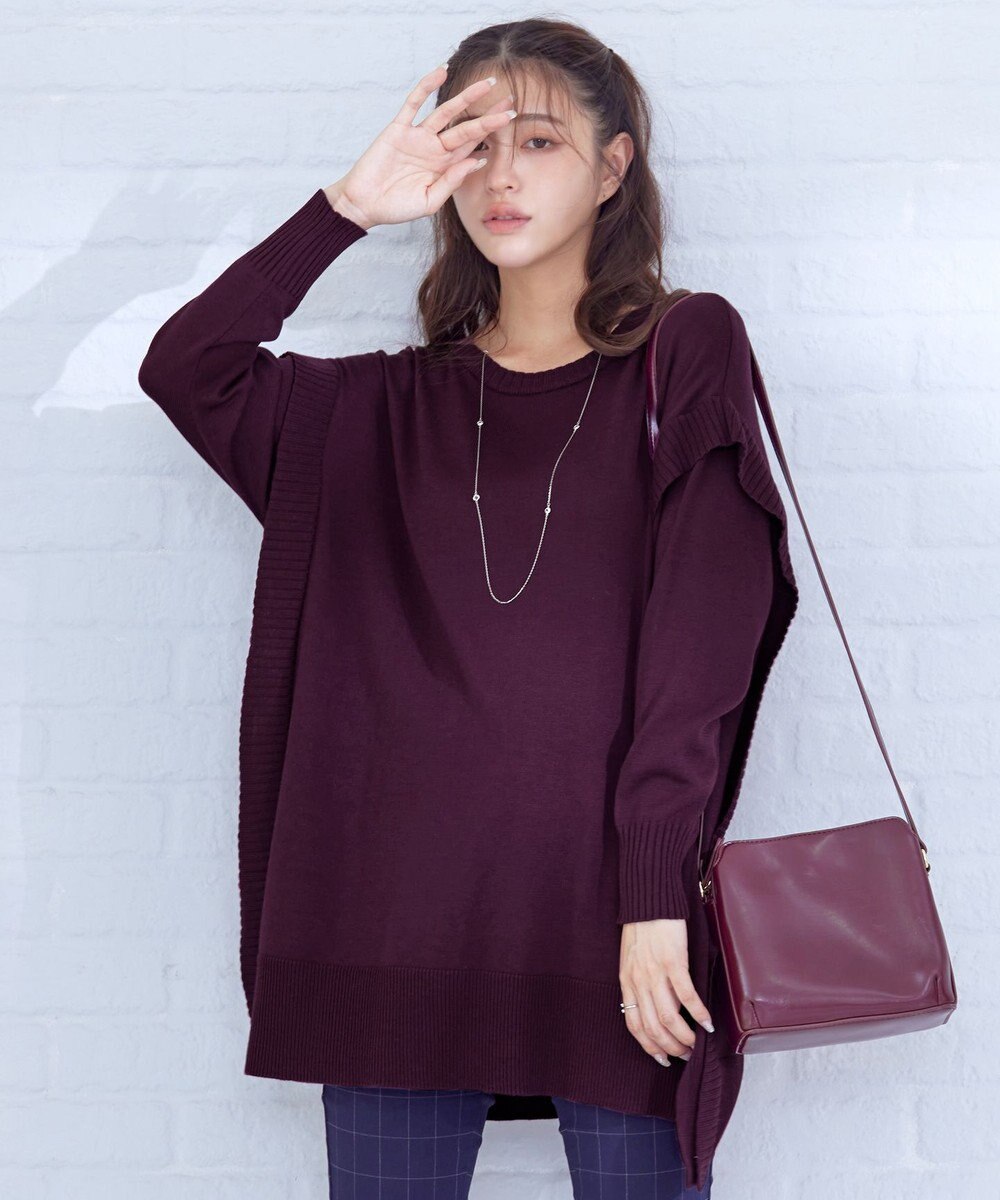 Tiaclasse 【洗える】重ね着風大人ニットチュニック 