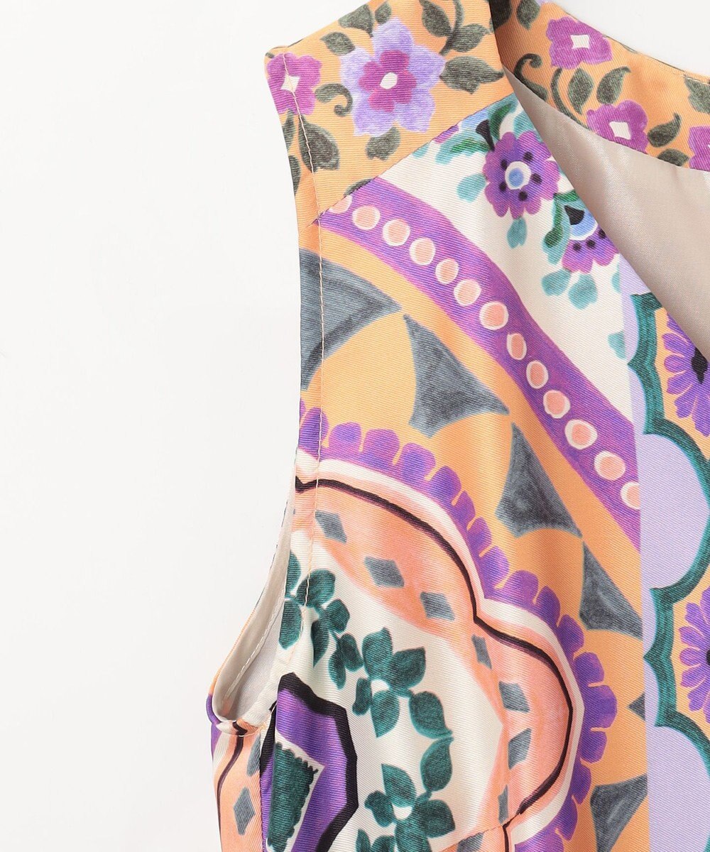 GRACE CONTINENTAL パネルプリントティアードワンピース 