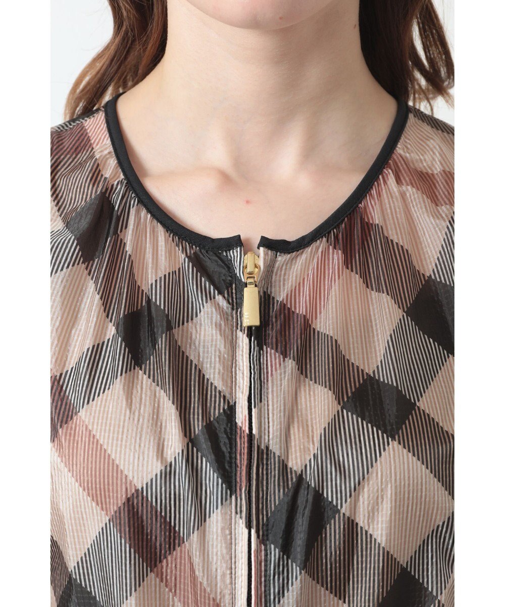 DAKS ハウスチェックシアー リップルブルゾン 