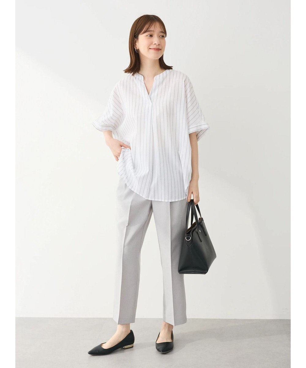 Green Parks 綿麻混フレンチスリーブスキッパーシャツ 