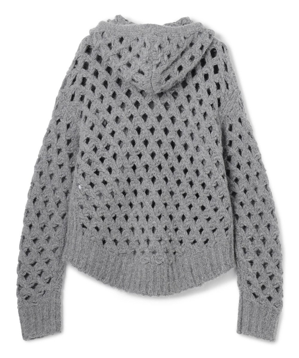 BEIGE， KOKOMO / ウールアルパカメッシュニットパーカー 