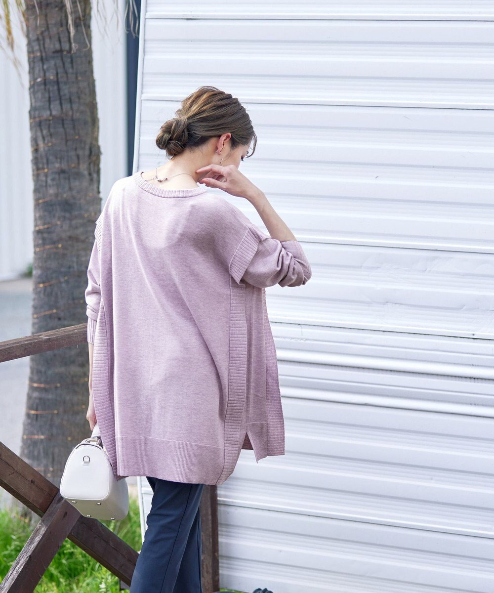 Tiaclasse 【洗える】重ね着風大人ニットチュニック 