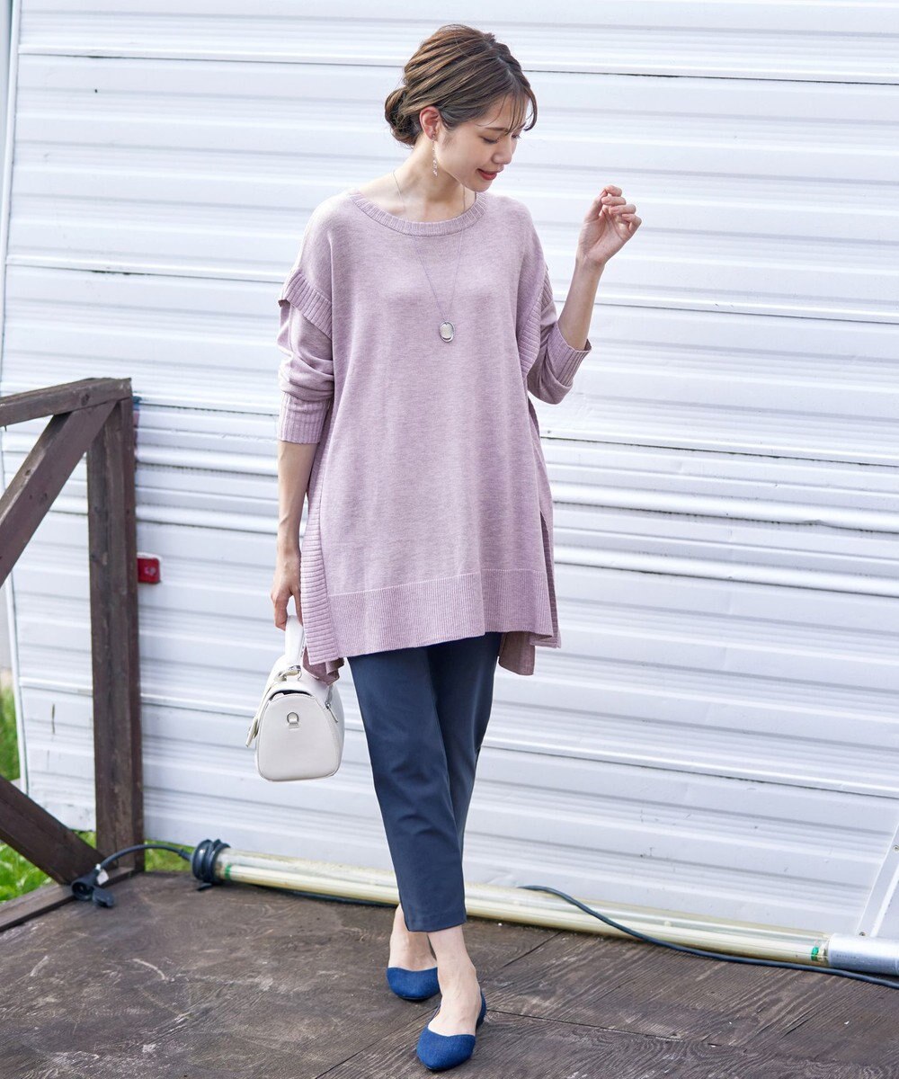 Tiaclasse 【洗える】重ね着風大人ニットチュニック 