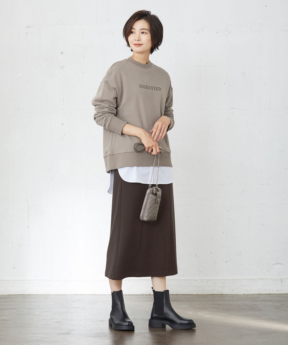 J.PRESS LADIES 【洗える】デュアルウォームポンチ スカート 