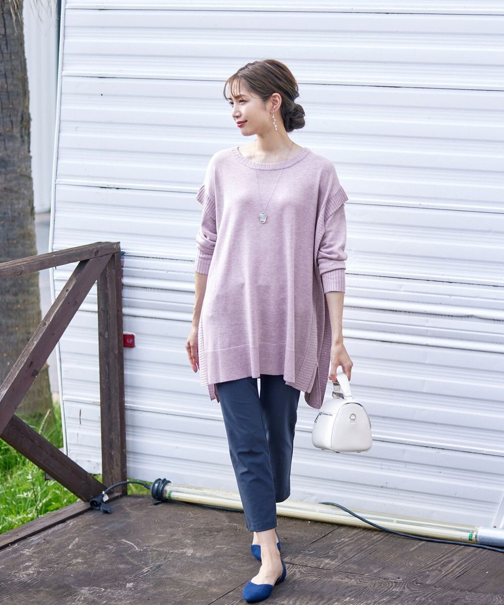 Tiaclasse 【洗える】重ね着風大人ニットチュニック 