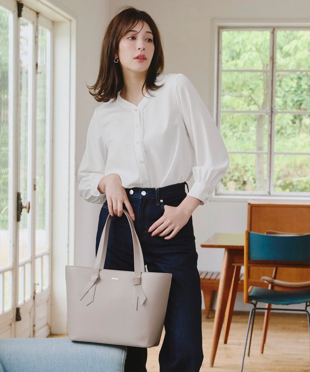 Tiaclasse 【洗える】Vネックレースブラウス 