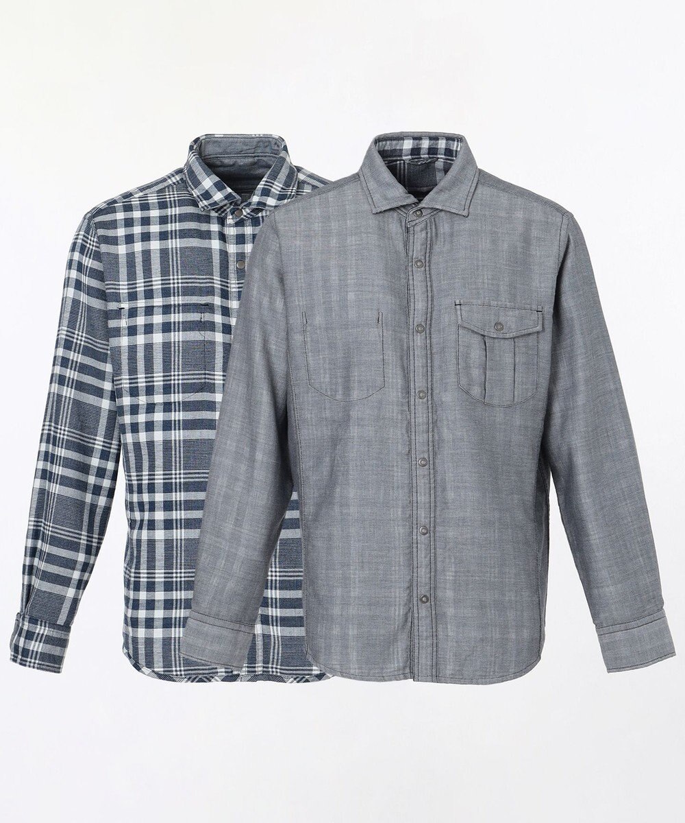 JOSEPH ABBOUD 【キングサイズ】リバーシブルチェック シャツ 