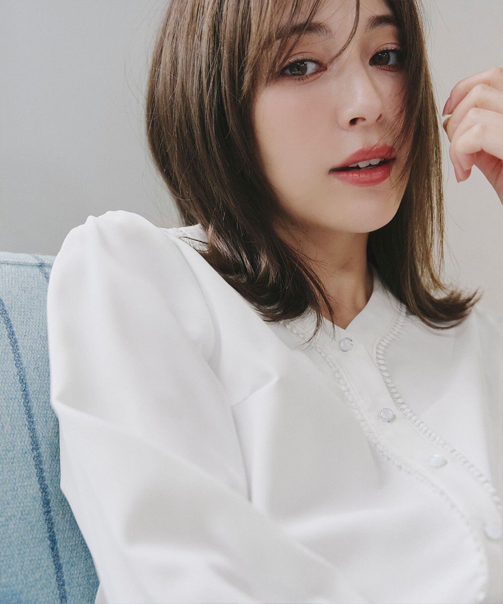 Tiaclasse 【洗える】Vネックレースブラウス 