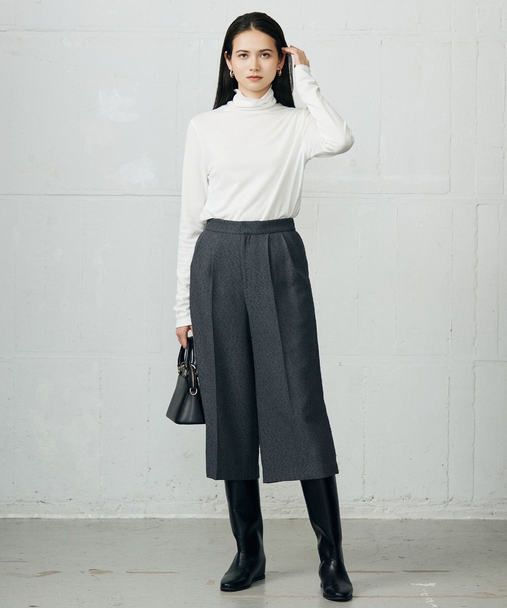 自由区 L 【17号サイズまで展開・SHIHOさん着用】ブライトリングツイード2タッククロップド パンツ 