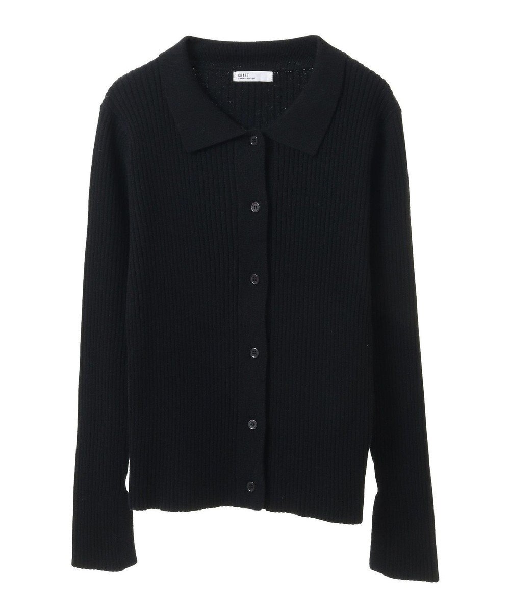 CRAFT STANDARD BOUTIQUE 襟付きニットコンパクトカーディガン 