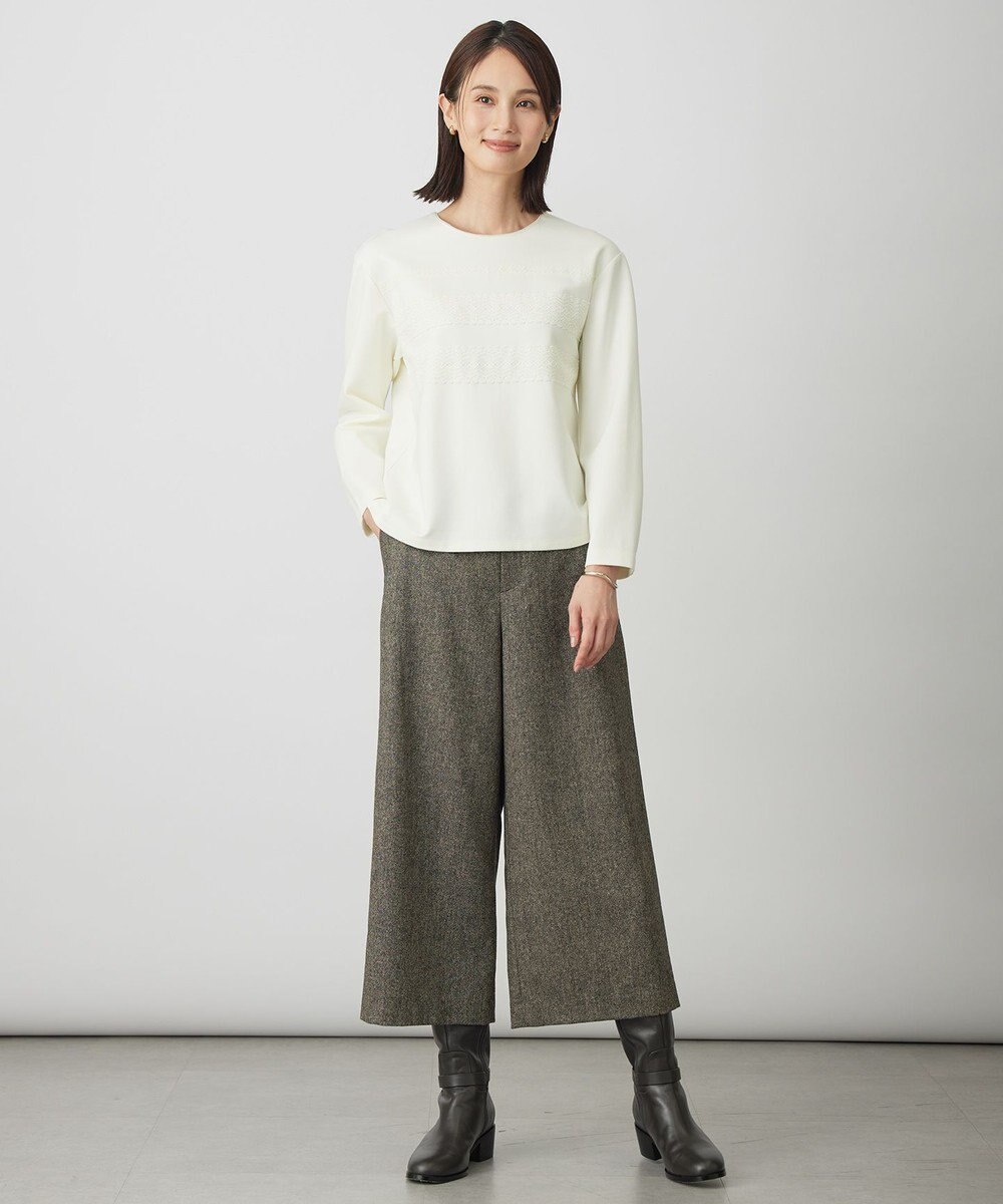 J.PRESS LADIES S ラメツイード クロップド パンツ 