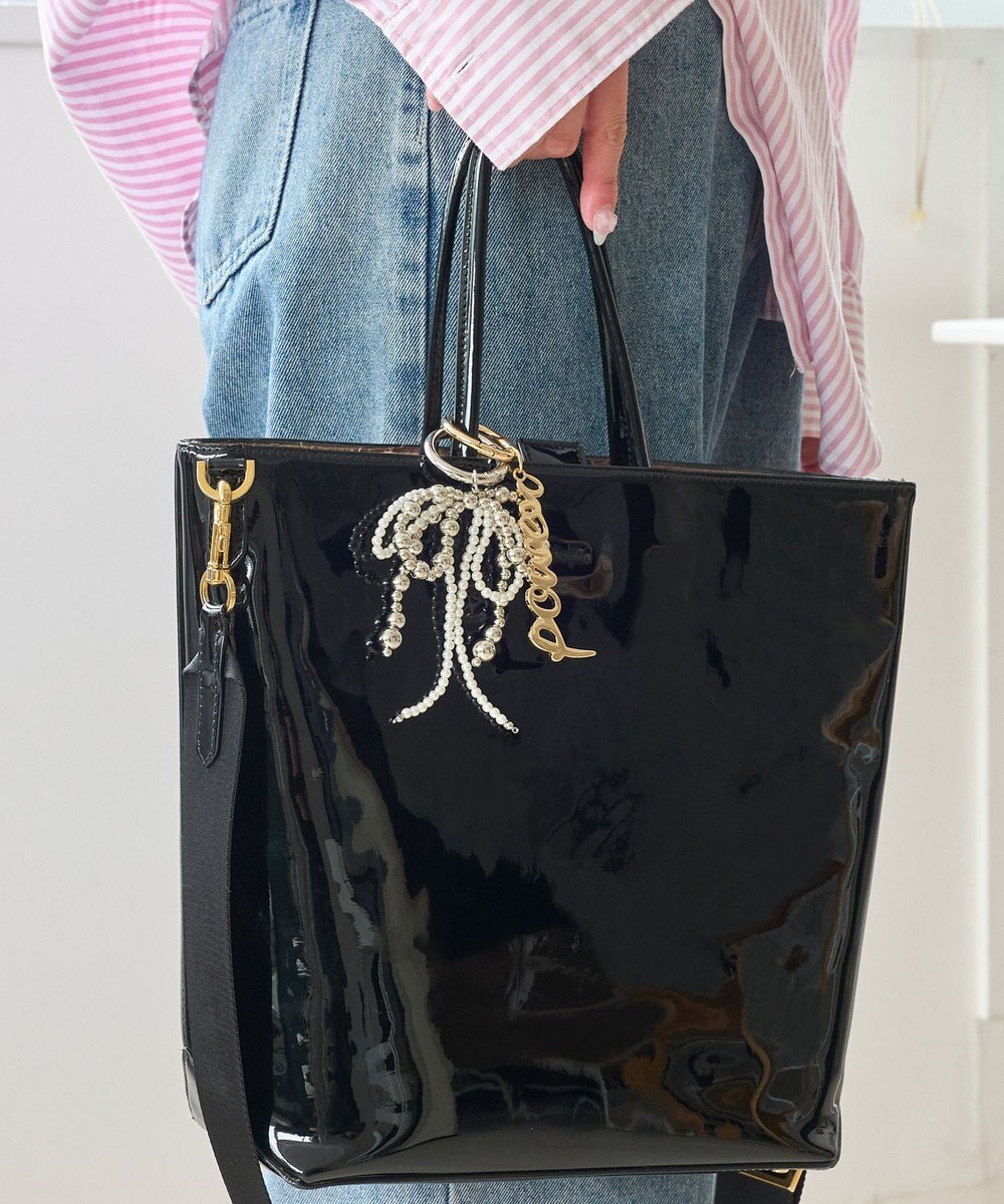 Phoebe メタルパールリボンバッグチャーム 