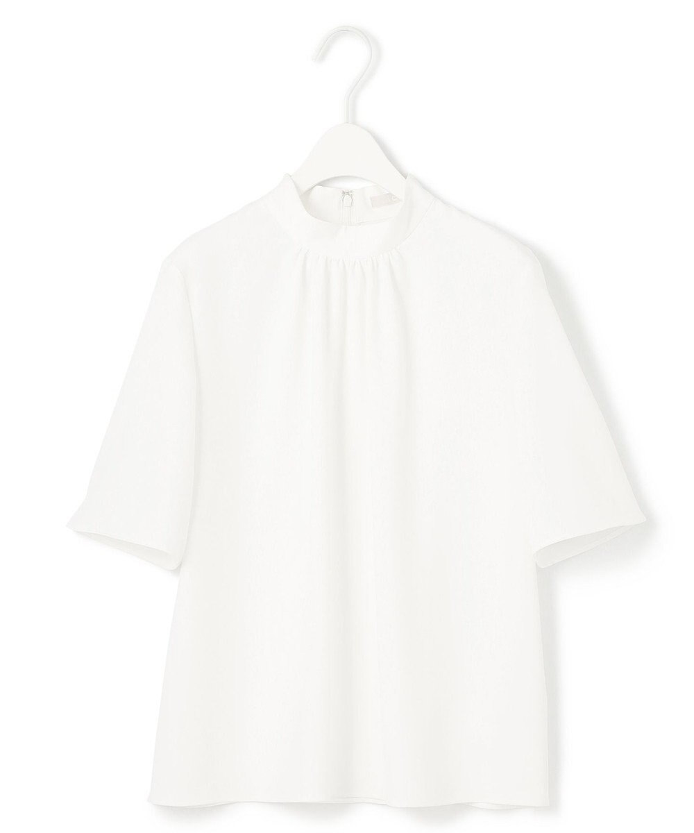 ICB L 【洗える】ストレッチジョーゼット ハイネックブラウス 