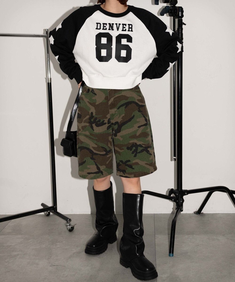 WEGO スターナンバリングラグランスウェット 