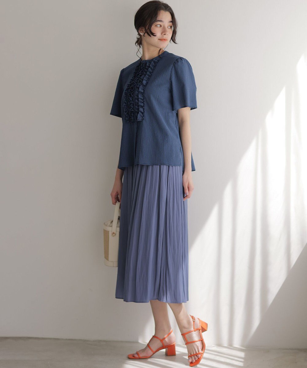 組曲 ギャザーライトデシン パンツ 