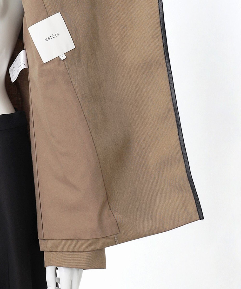 23区 【エステータ】ウールリネン レザートリミング ジャケット 