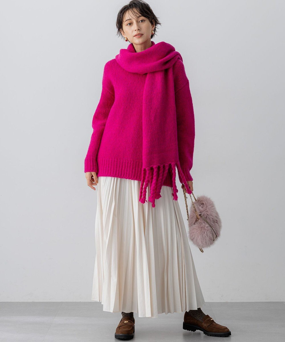 23区 【見上愛さん着用】ブラッシュドエアーウール ニット マフラー 