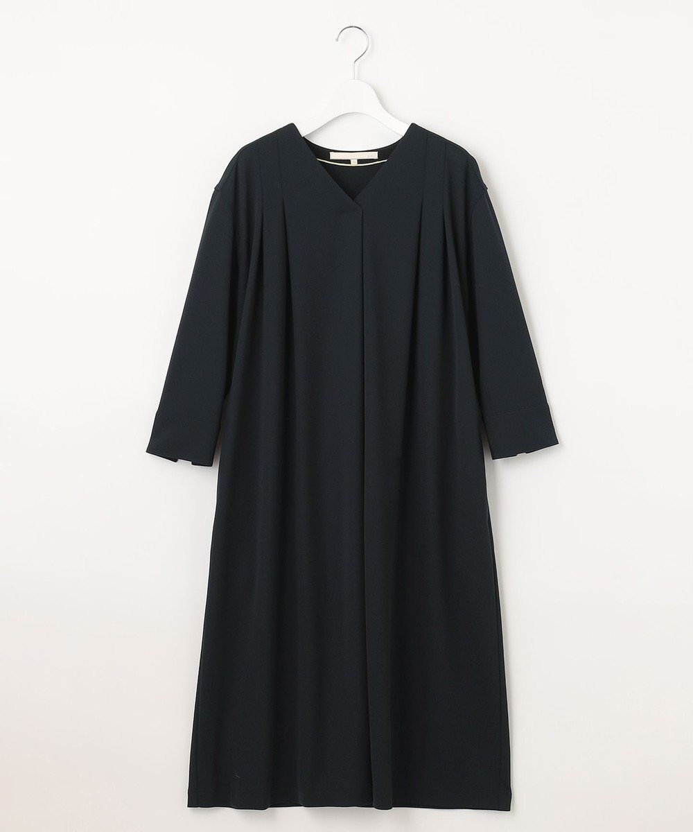自由区 【洗える】アムンゼンジャージー Vネックワンピース 
