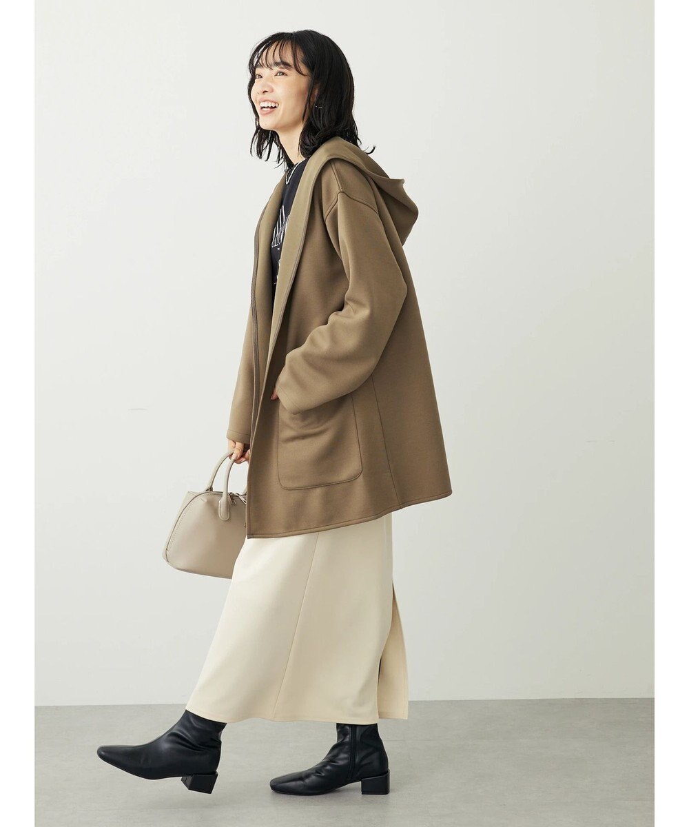 Green Parks ポンチフード付きカットカーディガン 