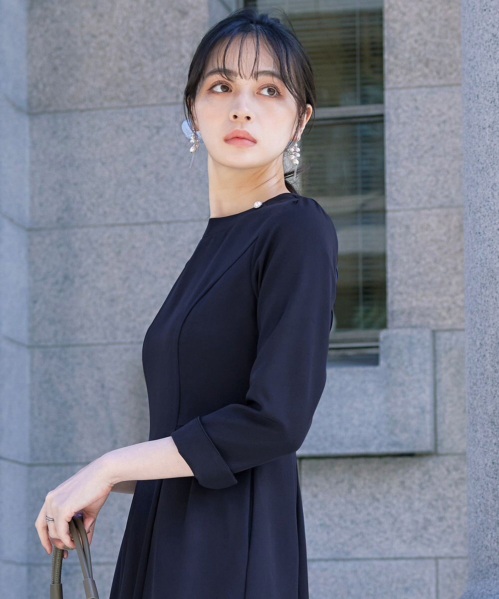 Tiaclasse 【ダブルストレッチ・洗える】フレアワンピース 