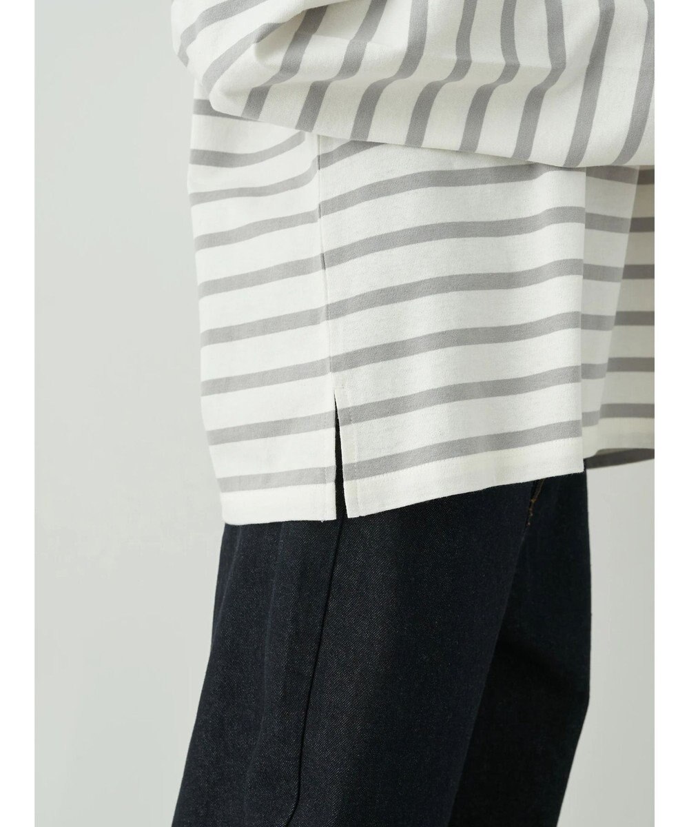 earth music&ecology レースプリントボーダープルオーバー 