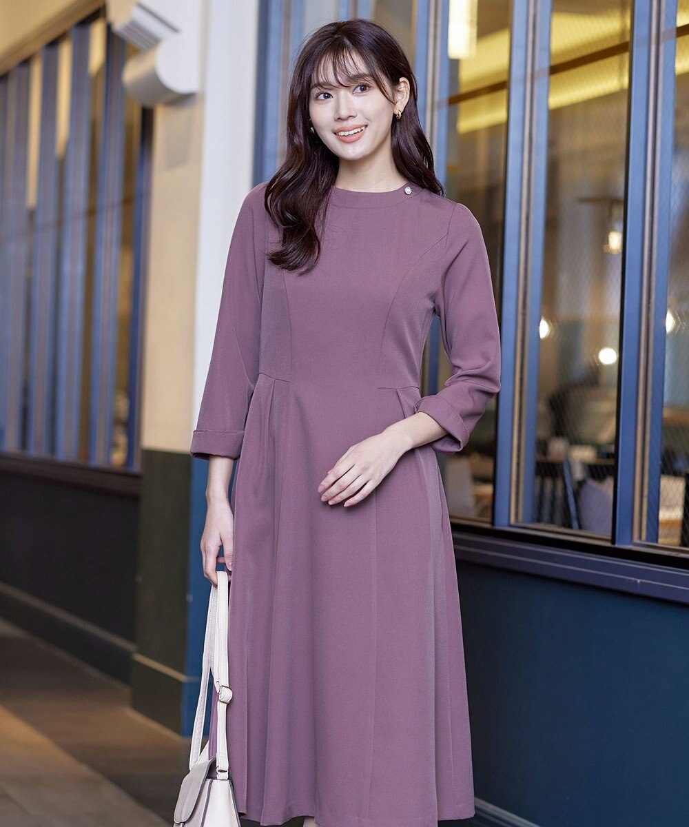 Tiaclasse 【ダブルストレッチ・洗える】フレアワンピース 