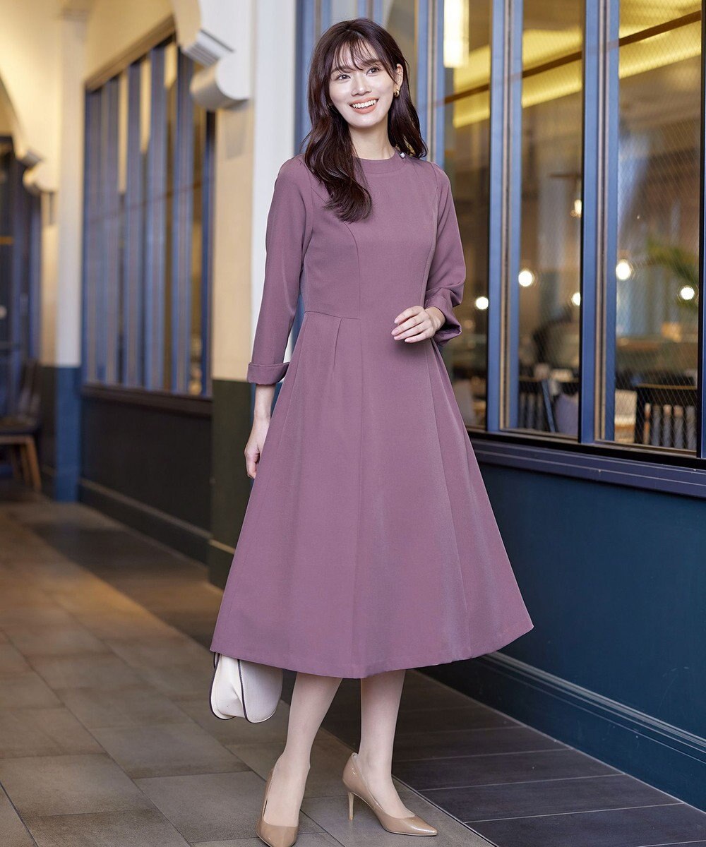 Tiaclasse 【ダブルストレッチ・洗える】フレアワンピース 