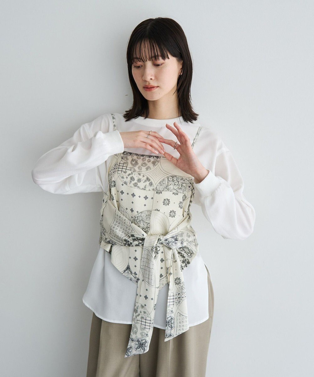 YECCA VECCA スカーフ柄オーバーキャミ 
