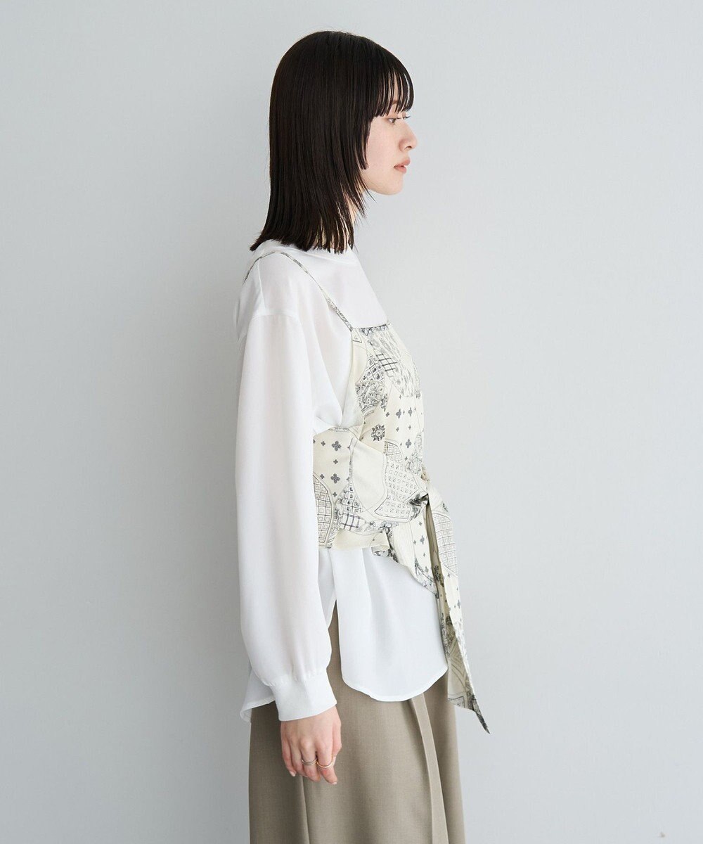 YECCA VECCA スカーフ柄オーバーキャミ 