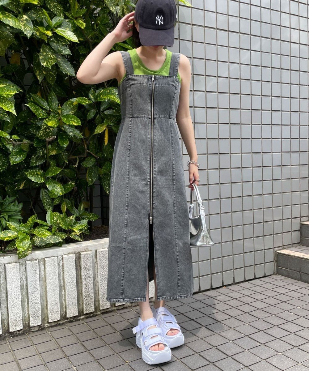 WEGO デニムWジップジャンスカ 