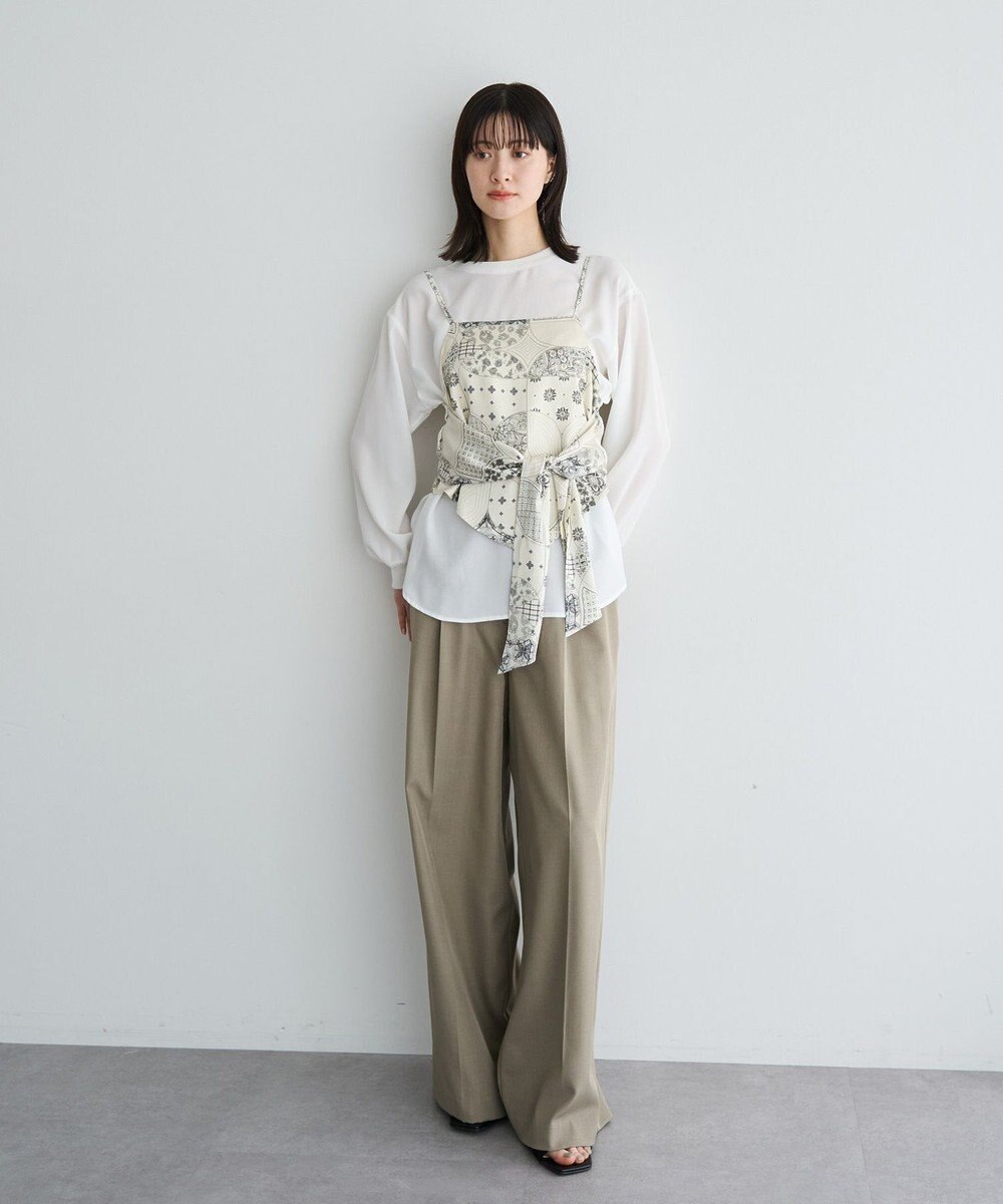 YECCA VECCA スカーフ柄オーバーキャミ 