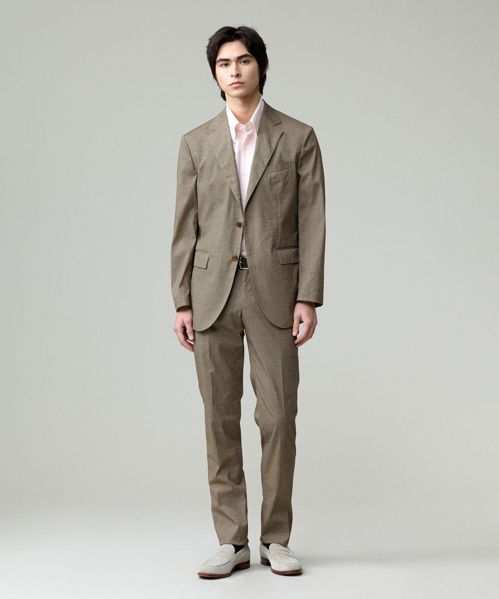 J.PRESS MEN 感動！？上品な見た目に着心地抜群なセットアップ【MECHANICAL】【超軽量 / 清涼感 / 洗える】ハイパワーストレッチ リネンルックパンツ 