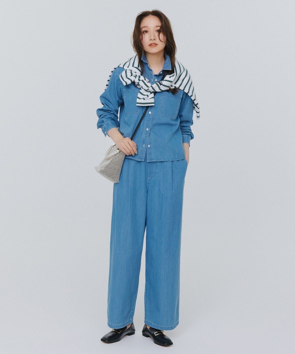 J.PRESS LADIES 【洗える】5ozバージラコンパクト デニムシャツ 