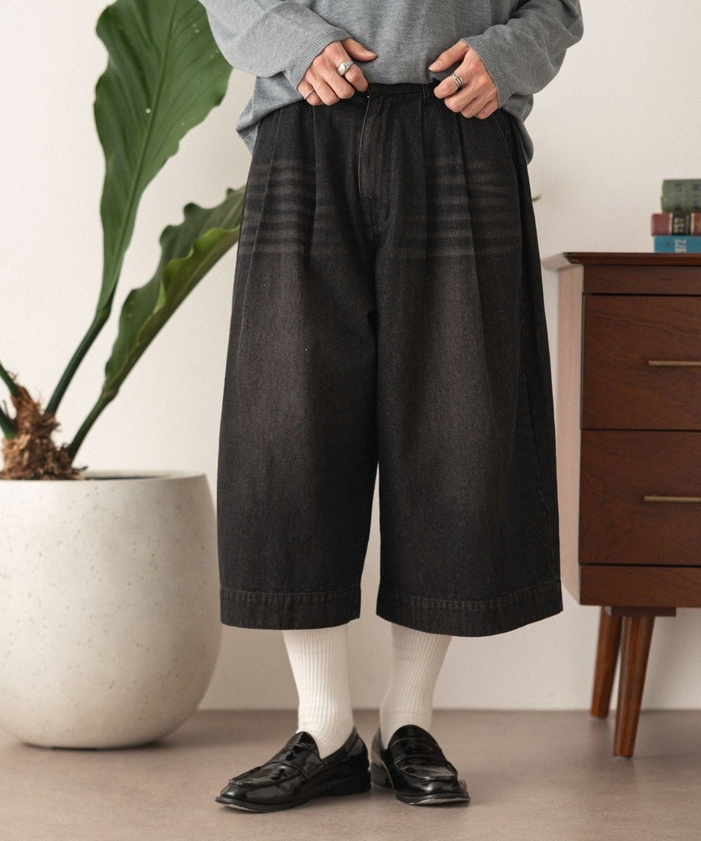 WEGO クロップドワイドデニムパンツ 