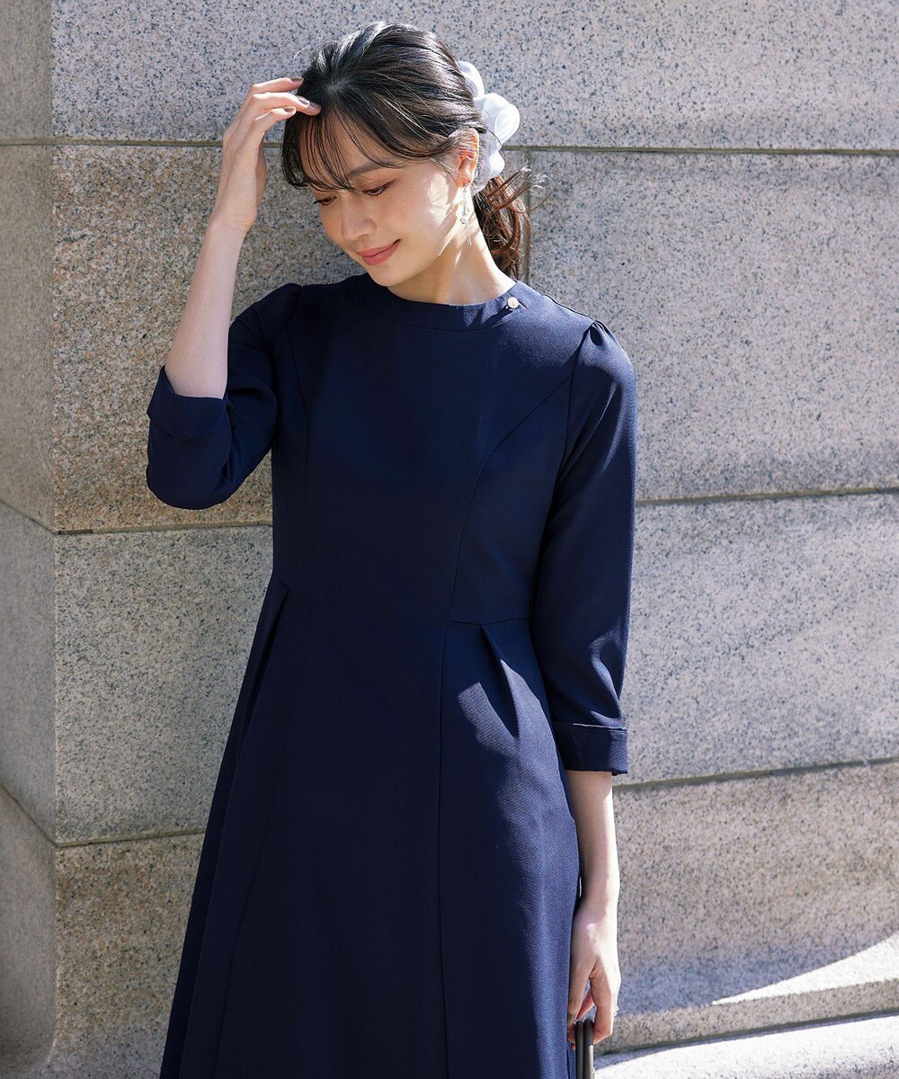 Tiaclasse 【ダブルストレッチ・洗える】フレアワンピース 