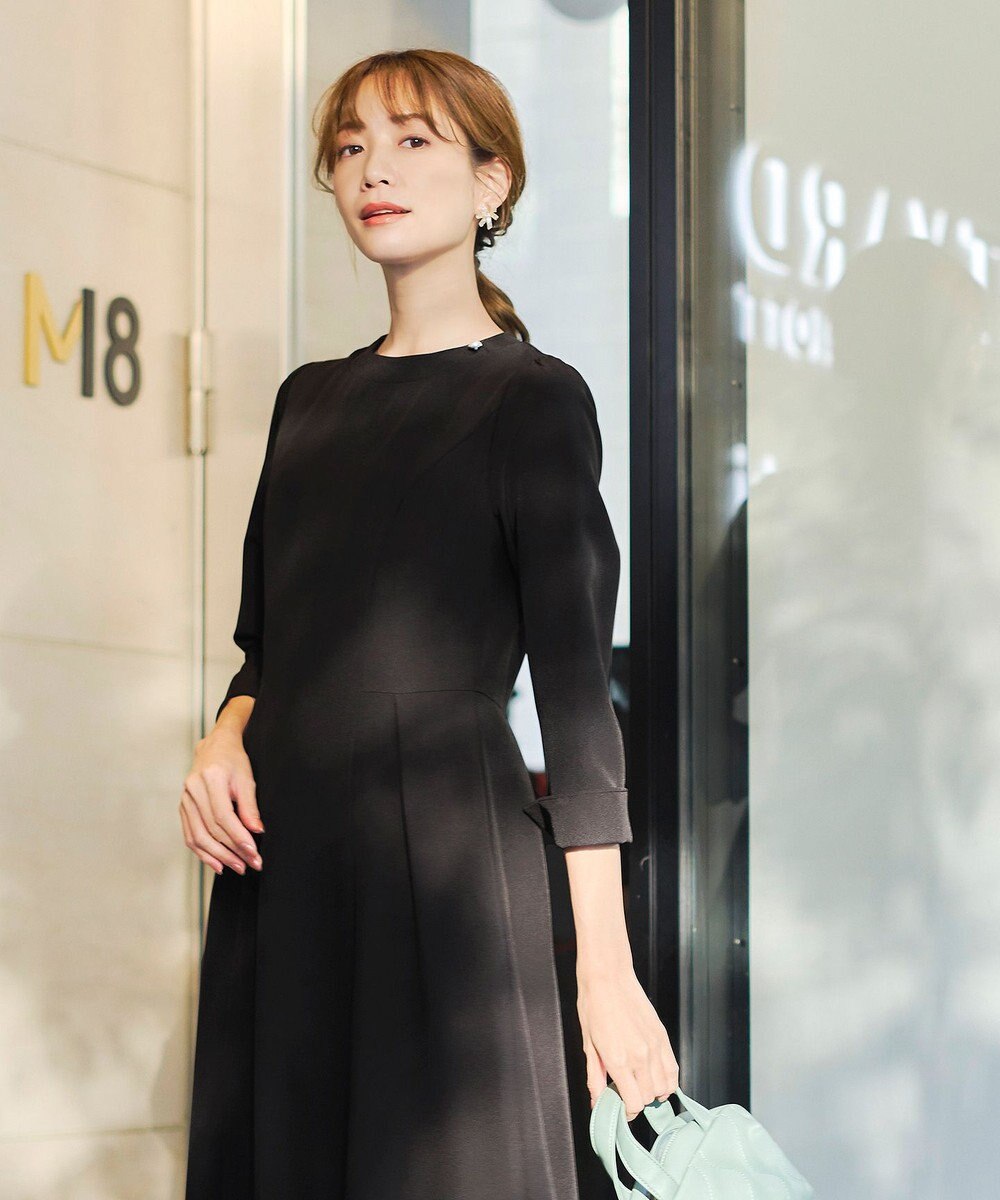 Tiaclasse 【ダブルストレッチ・洗える】フレアワンピース 