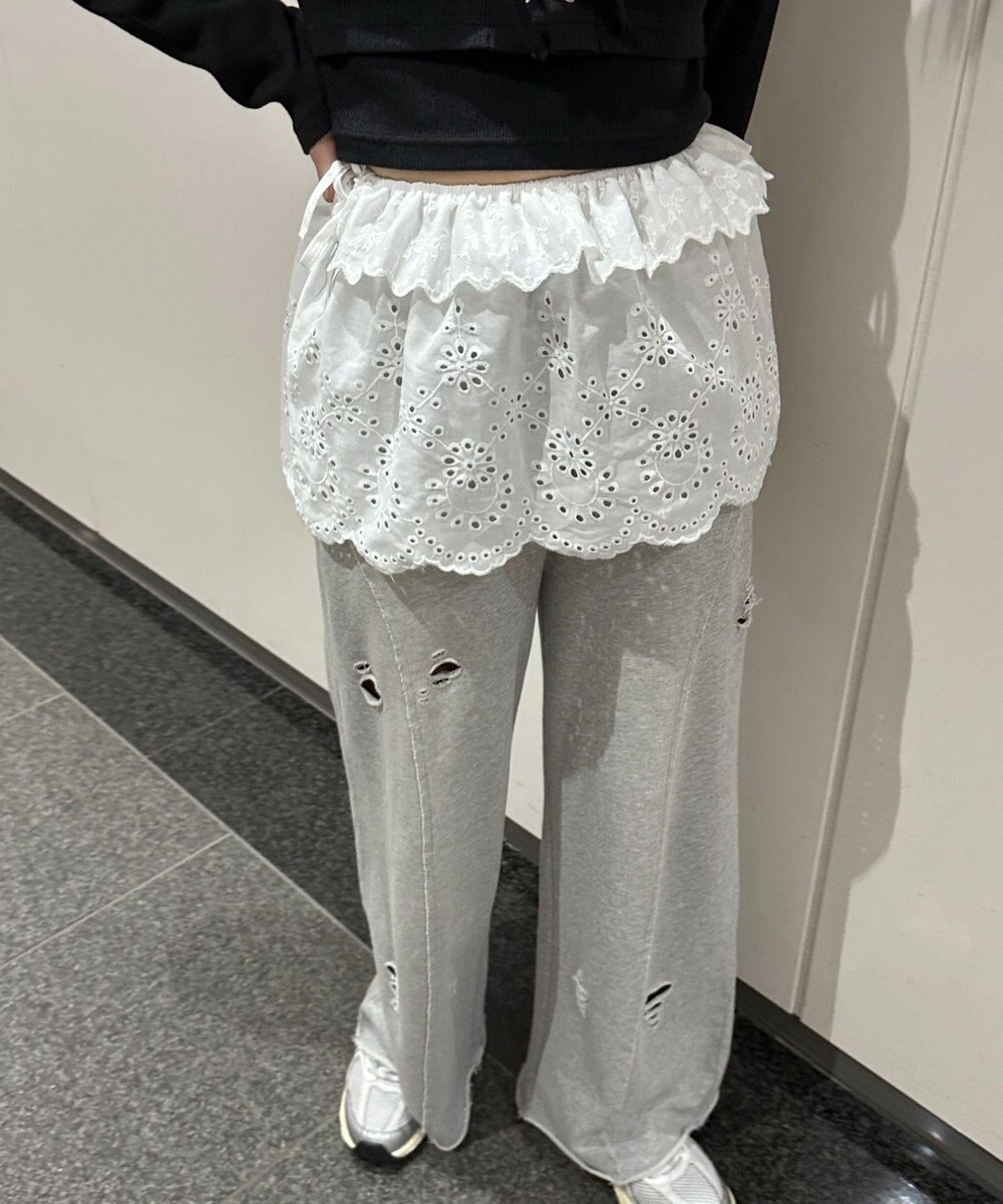 WEGO エンブロレースリボンスカート 