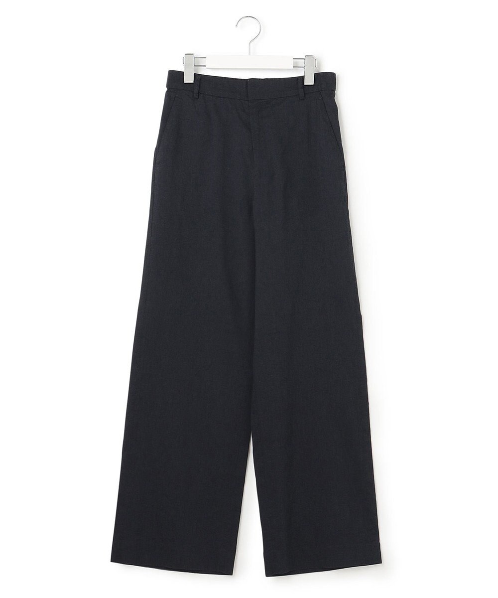 23区 【洗える】リネンレーヨンストレッチ ワイド パンツ 