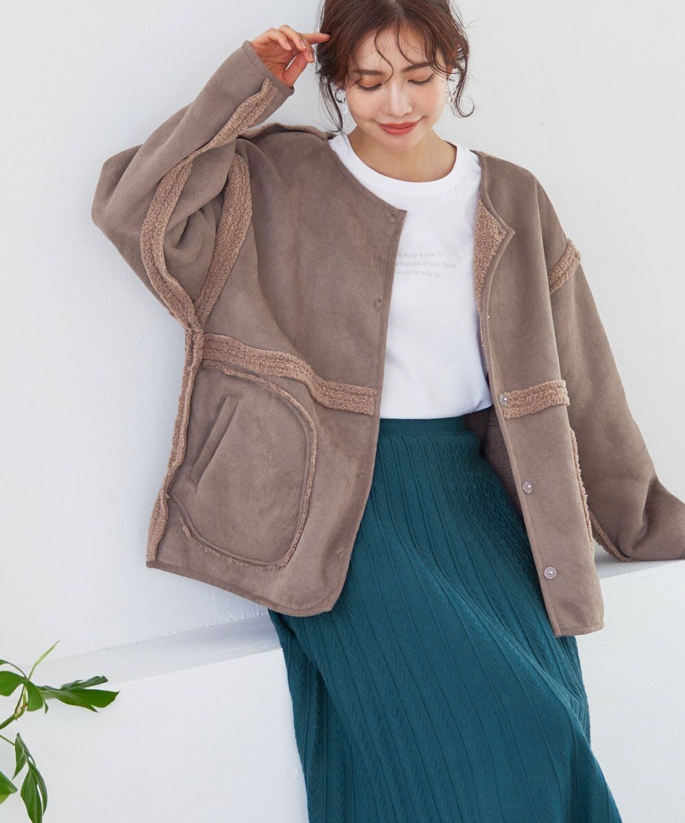 Tiaclasse L 【洗える】アラン柄ニットフレアスカート 