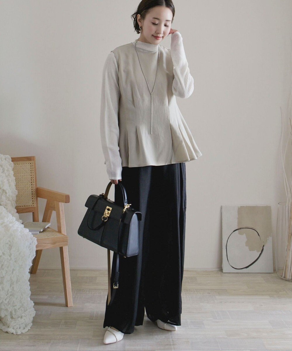 Green Parks AnriettMusee ラメ切替スリーブリブシアーニット 