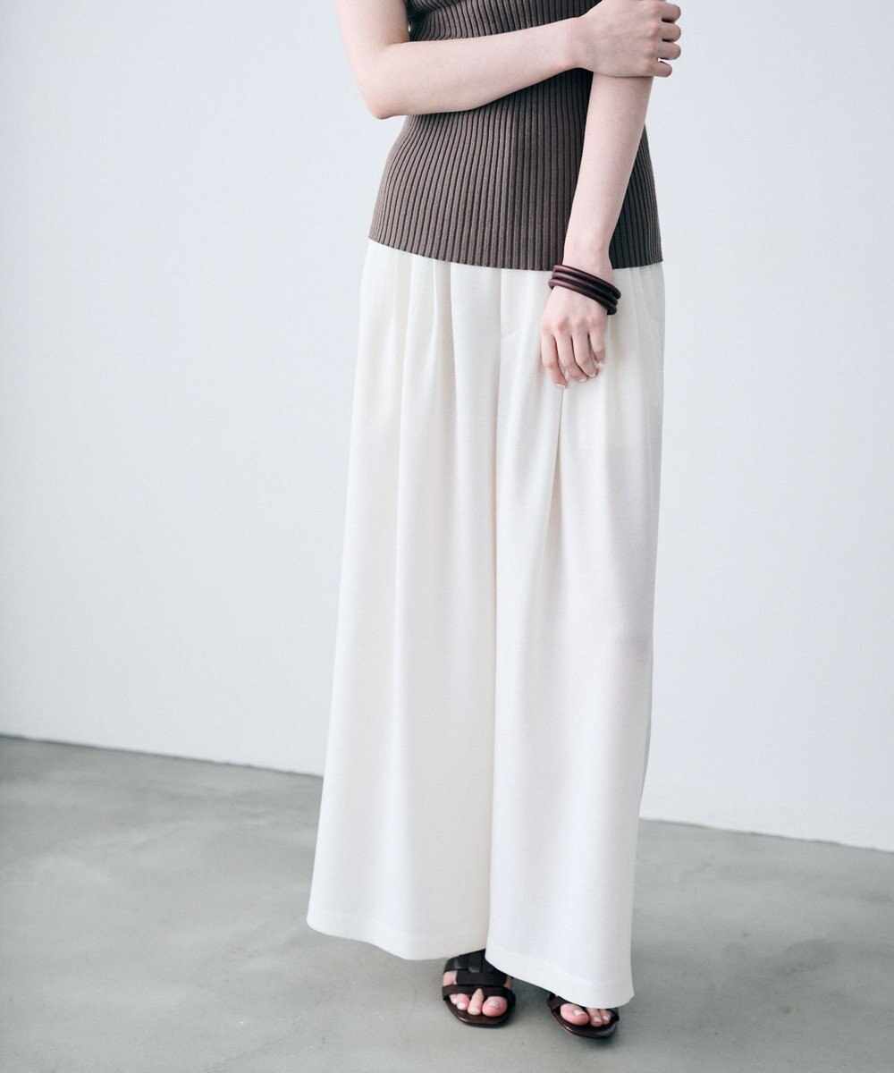 uncrave リネンライクツイル ワイドパンツ 