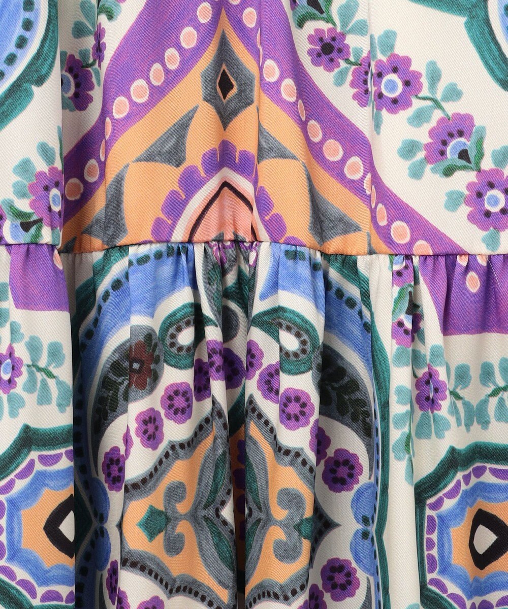 GRACE CONTINENTAL パネルプリントティアードワンピース 